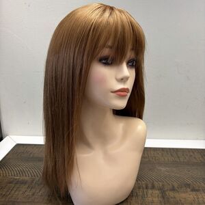Women Full Cap Wig Toyo Kalon 22" Long Straight with Bangs Golden Blond